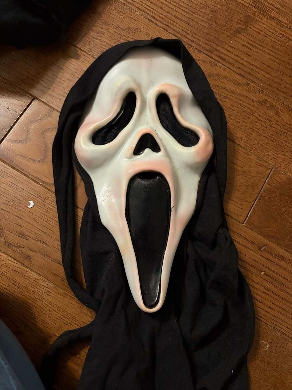 Scream Ghostface Mask Halloween Costume with Hood and Damage